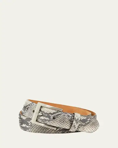 W. Kleinberg Men's Matte Python Snakeskin Belt | Thumbnail 2 W. Kleinberg Men's Matte Python Snakeskin Belt | Thumbnail 2