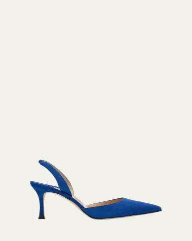 Manolo Blahnik Carolyne Suede Mid-Heel Slingback Pump | Thumbnail 13 Manolo Blahnik Carolyne Suede Mid-Heel Slingback Pump | Thumbnail 13