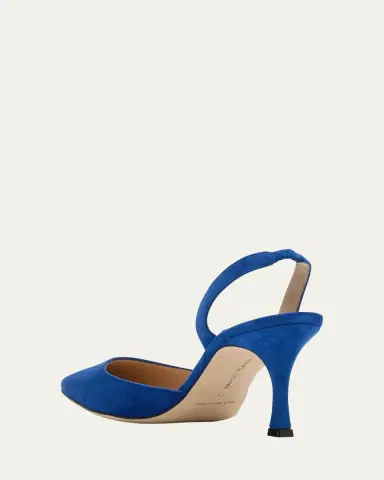 Manolo Blahnik Carolyne Suede Mid-Heel Slingback Pump | Thumbnail 16 Manolo Blahnik Carolyne Suede Mid-Heel Slingback Pump | Thumbnail 16