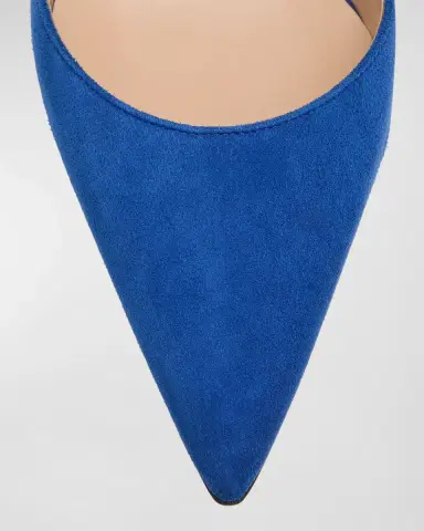 Manolo Blahnik Carolyne Suede Mid-Heel Slingback Pump | Thumbnail 5 Manolo Blahnik Carolyne Suede Mid-Heel Slingback Pump | Thumbnail 5