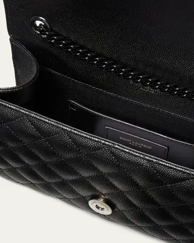 Saint Laurent Envelope Triquilt Small YSL Shoulder Bag in Grained Leather | Thumbnail 4 Saint Laurent Envelope Triquilt Small YSL Shoulder Bag in Grained Leather | Thumbnail 4
