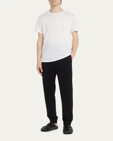 Hanro Men's Cotton Sporty Crewneck T-Shirt | Thumbnail 2 Hanro Men's Cotton Sporty Crewneck T-Shirt | Thumbnail 2