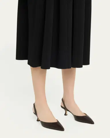 Manolo Blahnik Carolyne Leather Low-Heel Slingback Pump | Thumbnail 2 Manolo Blahnik Carolyne Leather Low-Heel Slingback Pump | Thumbnail 2