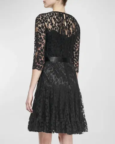 Rickie Freeman for Teri Jon 3/4-Sleeve Lace Overlay Cocktail Dress | Thumbnail 2 Rickie Freeman for Teri Jon 3/4-Sleeve Lace Overlay Cocktail Dress | Thumbnail 2
