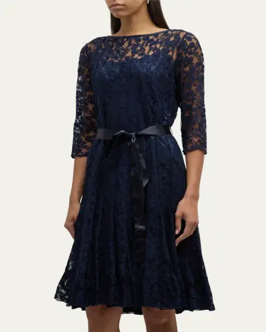 Rickie Freeman for Teri Jon 3/4-Sleeve Lace Overlay Cocktail Dress | Thumbnail 11 Rickie Freeman for Teri Jon 3/4-Sleeve Lace Overlay Cocktail Dress | Thumbnail 11
