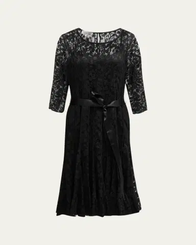 Rickie Freeman for Teri Jon 3/4-Sleeve Lace Overlay Cocktail Dress | Thumbnail 3 Rickie Freeman for Teri Jon 3/4-Sleeve Lace Overlay Cocktail Dress | Thumbnail 3