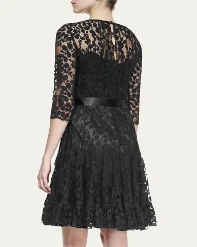 Rickie Freeman for Teri Jon 3/4-Sleeve Lace Overlay Cocktail Dress | Thumbnail 5 Rickie Freeman for Teri Jon 3/4-Sleeve Lace Overlay Cocktail Dress | Thumbnail 5