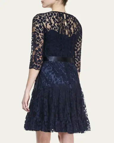 Rickie Freeman for Teri Jon 3/4-Sleeve Lace Overlay Cocktail Dress | Thumbnail 10 Rickie Freeman for Teri Jon 3/4-Sleeve Lace Overlay Cocktail Dress | Thumbnail 10