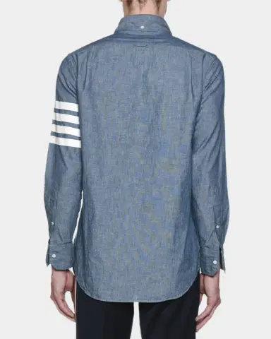 Thom Browne Men's Chambray Long-Sleeve Shirt | Thumbnail 4 Thom Browne Men's Chambray Long-Sleeve Shirt | Thumbnail 4