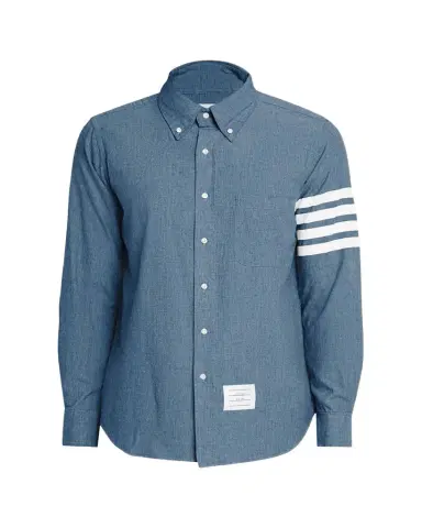 Thom Browne Men's Chambray Long-Sleeve Shirt | Thumbnail 1 Thom Browne Men's Chambray Long-Sleeve Shirt | Thumbnail 1