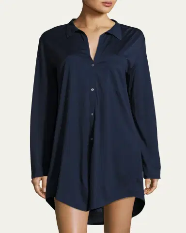 Hanro Cotton Deluxe Boyfriend Sleepshirt | Thumbnail 4 Hanro Cotton Deluxe Boyfriend Sleepshirt | Thumbnail 4