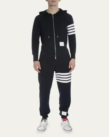 Thom Browne Men's Classic Drawstring Sweatpants with Stripe Detail | Thumbnail 2 Thom Browne Men's Classic Drawstring Sweatpants with Stripe Detail | Thumbnail 2