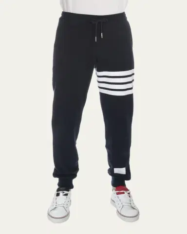 Thom Browne Men's Classic Drawstring Sweatpants with Stripe Detail | Thumbnail 3 Thom Browne Men's Classic Drawstring Sweatpants with Stripe Detail | Thumbnail 3