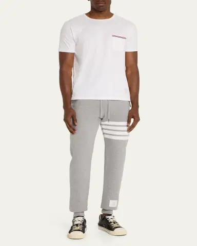Thom Browne Men's Classic Drawstring Sweatpants with Stripe Detail | Thumbnail 6 Thom Browne Men's Classic Drawstring Sweatpants with Stripe Detail | Thumbnail 6
