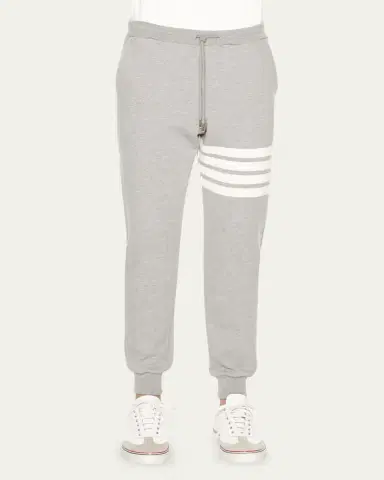 Thom Browne Men's Classic Drawstring Sweatpants with Stripe Detail | Thumbnail 7 Thom Browne Men's Classic Drawstring Sweatpants with Stripe Detail | Thumbnail 7