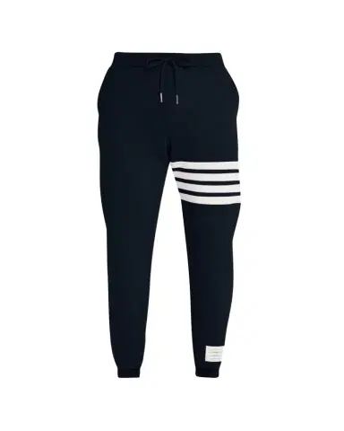 Thom Browne Men's Classic Drawstring Sweatpants with Stripe Detail | Thumbnail 1 Thom Browne Men's Classic Drawstring Sweatpants with Stripe Detail | Thumbnail 1