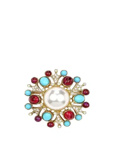 ben-amun Cluster Brooch w/ Pearly Center | Thumbnail 1 ben-amun Cluster Brooch w/ Pearly Center | Thumbnail 1