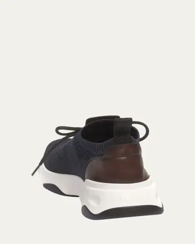 Berluti Men's Shadow Knit Sneaker with Leather Details | Thumbnail 3 Berluti Men's Shadow Knit Sneaker with Leather Details | Thumbnail 3