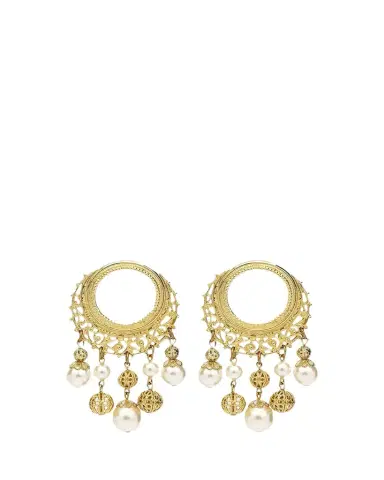 ben-amun Round Pearly Drop Earrings | Thumbnail 1 ben-amun Round Pearly Drop Earrings | Thumbnail 1