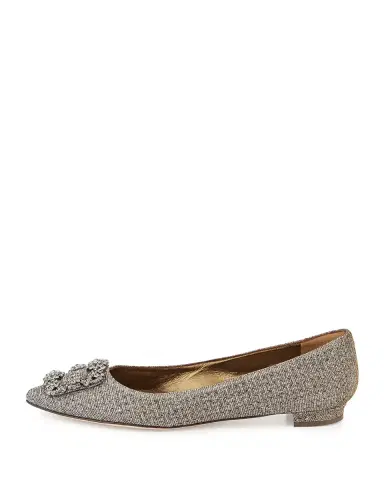 Manolo Blahnik Hangisi Metallic Fabric Buckle Flat | Thumbnail 9 Manolo Blahnik Hangisi Metallic Fabric Buckle Flat | Thumbnail 9