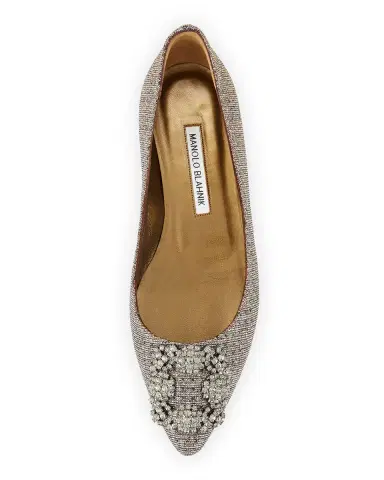 Manolo Blahnik Hangisi Metallic Fabric Buckle Flat | Thumbnail 10 Manolo Blahnik Hangisi Metallic Fabric Buckle Flat | Thumbnail 10
