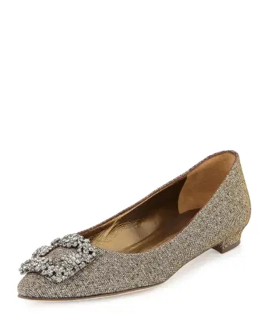 Manolo Blahnik Hangisi Metallic Fabric Buckle Flat | Thumbnail 12 Manolo Blahnik Hangisi Metallic Fabric Buckle Flat | Thumbnail 12