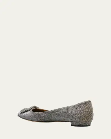 Manolo Blahnik Hangisi Metallic Fabric Buckle Flat | Thumbnail 4 Manolo Blahnik Hangisi Metallic Fabric Buckle Flat | Thumbnail 4
