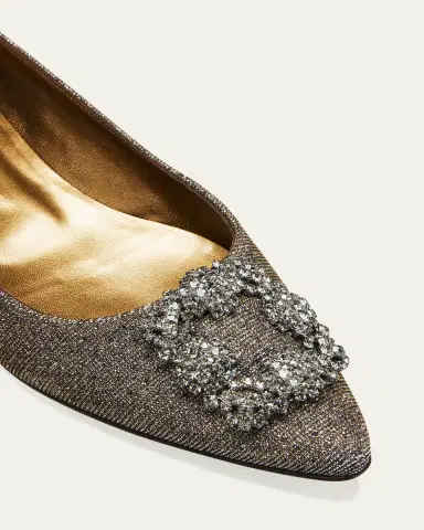 Manolo Blahnik Hangisi Metallic Fabric Buckle Flat | Thumbnail 5 Manolo Blahnik Hangisi Metallic Fabric Buckle Flat | Thumbnail 5