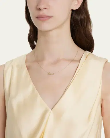 Sydney Evan 14K Yellow Gold Pure Love Script Necklace | Thumbnail 2 Sydney Evan 14K Yellow Gold Pure Love Script Necklace | Thumbnail 2