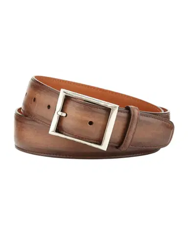 Berluti Men's Classic Burnished Leather Belt | Thumbnail 1 Berluti Men's Classic Burnished Leather Belt | Thumbnail 1