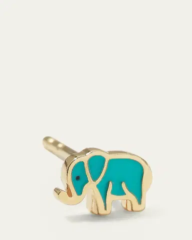 Sydney Evan 14k Mini Elephant Enamel Single Stud Earring | Thumbnail 3 Sydney Evan 14k Mini Elephant Enamel Single Stud Earring | Thumbnail 3