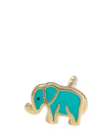 Sydney Evan 14k Mini Elephant Enamel Single Stud Earring | Thumbnail 1 Sydney Evan 14k Mini Elephant Enamel Single Stud Earring | Thumbnail 1