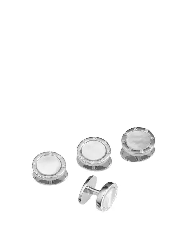 Jan Leslie Men's Round Mother-of-Pearl Screw Shirt Studs | Thumbnail 1 Jan Leslie Men's Round Mother-of-Pearl Screw Shirt Studs | Thumbnail 1