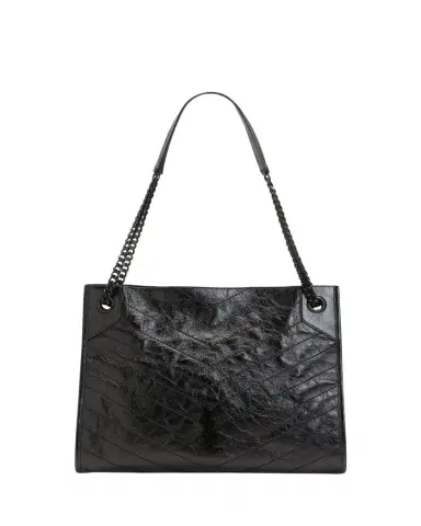 Saint Laurent Niki Medium YSL Shopper Tote Bag in Crinkled Leather | Thumbnail 1 Saint Laurent Niki Medium YSL Shopper Tote Bag in Crinkled Leather | Thumbnail 1