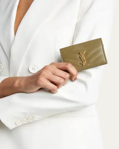 Saint Laurent Cassandre YSL Monogram Card Case in Grained Leather | Thumbnail 5 Saint Laurent Cassandre YSL Monogram Card Case in Grained Leather | Thumbnail 5