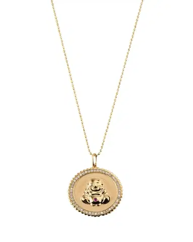 Sydney Evan 14k Buddha Coin Pendant Necklace with Diamonds | Thumbnail 1 Sydney Evan 14k Buddha Coin Pendant Necklace with Diamonds | Thumbnail 1