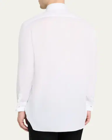 Kiton Men's Cotton Pique Bib-Front Dress Shirt | Thumbnail 3 Kiton Men's Cotton Pique Bib-Front Dress Shirt | Thumbnail 3