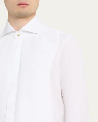 Kiton Men's Cotton Pique Bib-Front Dress Shirt | Thumbnail 5 Kiton Men's Cotton Pique Bib-Front Dress Shirt | Thumbnail 5
