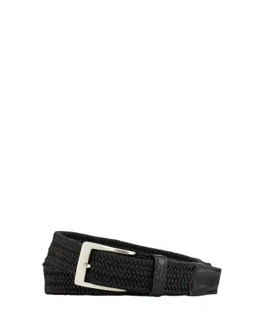 W. Kleinberg Men's Sport Stretch Belt with Crocodile-Trim | Thumbnail 1 W. Kleinberg Men's Sport Stretch Belt with Crocodile-Trim | Thumbnail 1