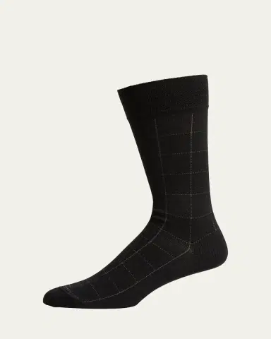 Marcoliani Men's Windowpane Mid-Calf Socks | Thumbnail 2 Marcoliani Men's Windowpane Mid-Calf Socks | Thumbnail 2