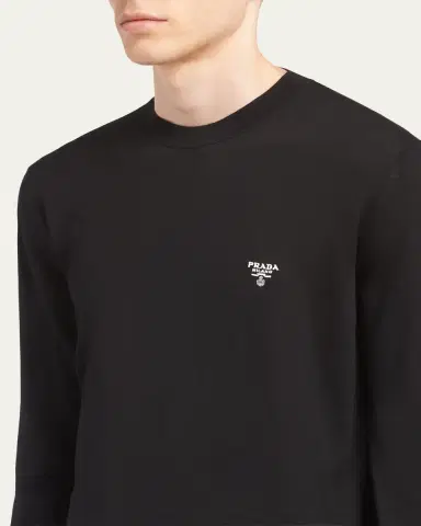 Prada Men's Superfine Wool Crew Sweater | Thumbnail 5 Prada Men's Superfine Wool Crew Sweater | Thumbnail 5