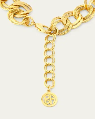 ben-amun Gold Textured Link Chain Necklace | Thumbnail 2 ben-amun Gold Textured Link Chain Necklace | Thumbnail 2