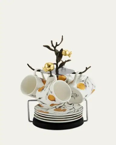 Michael Aram Pomegranate Demitasse Set with Stand | Thumbnail 3 Michael Aram Pomegranate Demitasse Set with Stand | Thumbnail 3