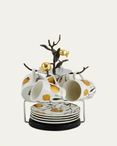 Michael Aram Pomegranate Demitasse Set with Stand | Thumbnail 4 Michael Aram Pomegranate Demitasse Set with Stand | Thumbnail 4