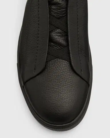 ZEGNA Men's Triple Stitch Deerskin Leather Sneakers | Thumbnail 6 ZEGNA Men's Triple Stitch Deerskin Leather Sneakers | Thumbnail 6
