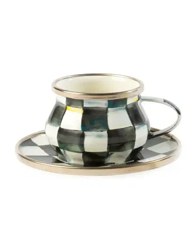 MacKenzie-Childs Courtly Check Enamel Espresso Cup & Saucer Set | Thumbnail 2 MacKenzie-Childs Courtly Check Enamel Espresso Cup & Saucer Set | Thumbnail 2