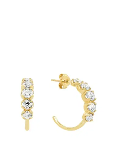 Jennifer Meyer 18k Gold Graduated Diamond Small Hoop Earrings | Thumbnail 1 Jennifer Meyer 18k Gold Graduated Diamond Small Hoop Earrings | Thumbnail 1