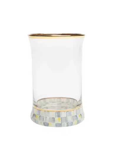 MacKenzie-Childs Sterling Check Highball Glass | Thumbnail 1 MacKenzie-Childs Sterling Check Highball Glass | Thumbnail 1