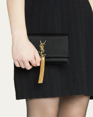 Saint Laurent Kate Tassel YSL Wallet on Chain in Grained Leather | Thumbnail 4 Saint Laurent Kate Tassel YSL Wallet on Chain in Grained Leather | Thumbnail 4