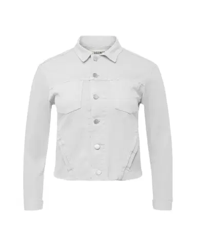 L'Agence Janelle Slim Cropped Jean Jacket with Raw Hem | Thumbnail 1 L'Agence Janelle Slim Cropped Jean Jacket with Raw Hem | Thumbnail 1